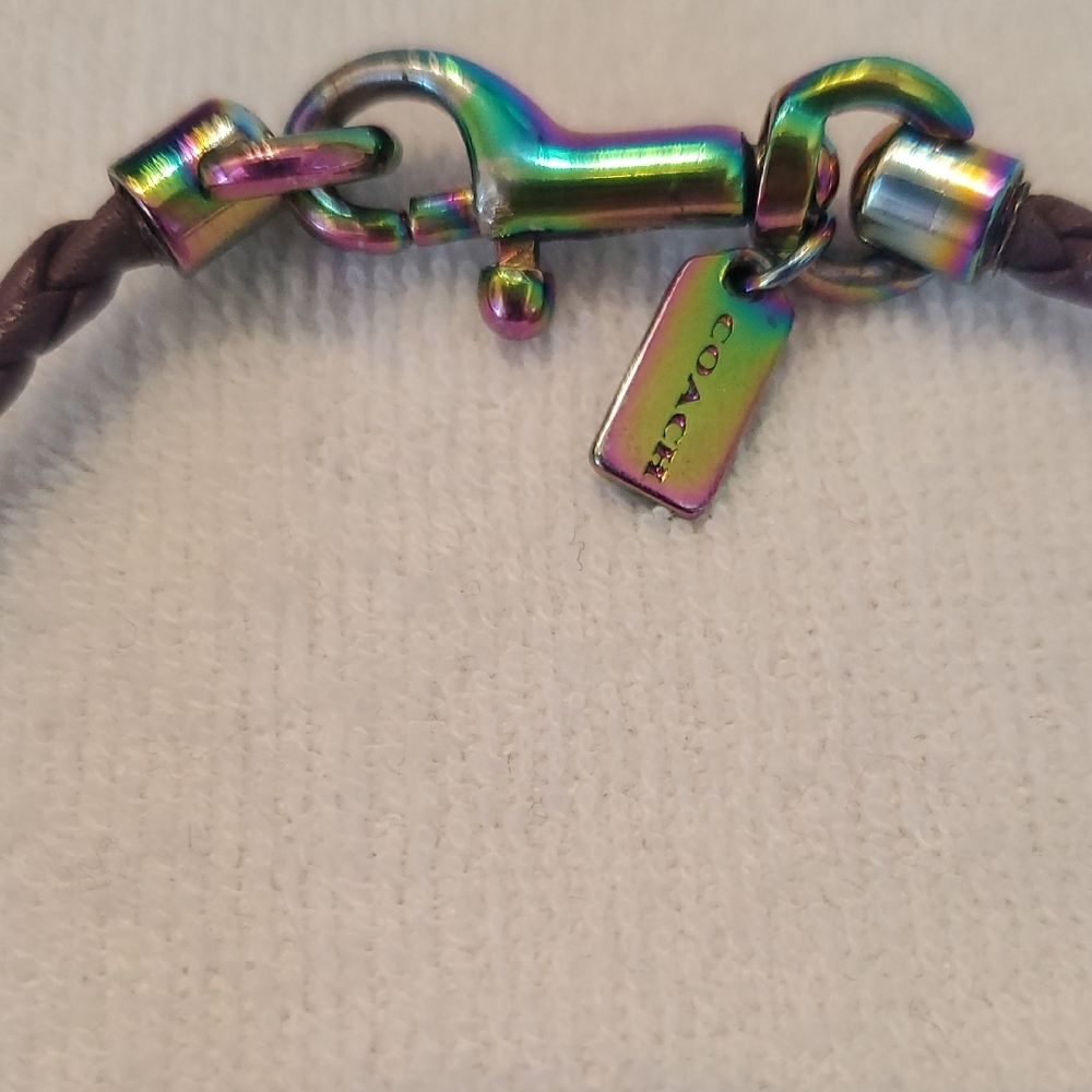 Coach Rainbow Unicorn Braided Leather Friendship Bracelet - Picture 3 of 5